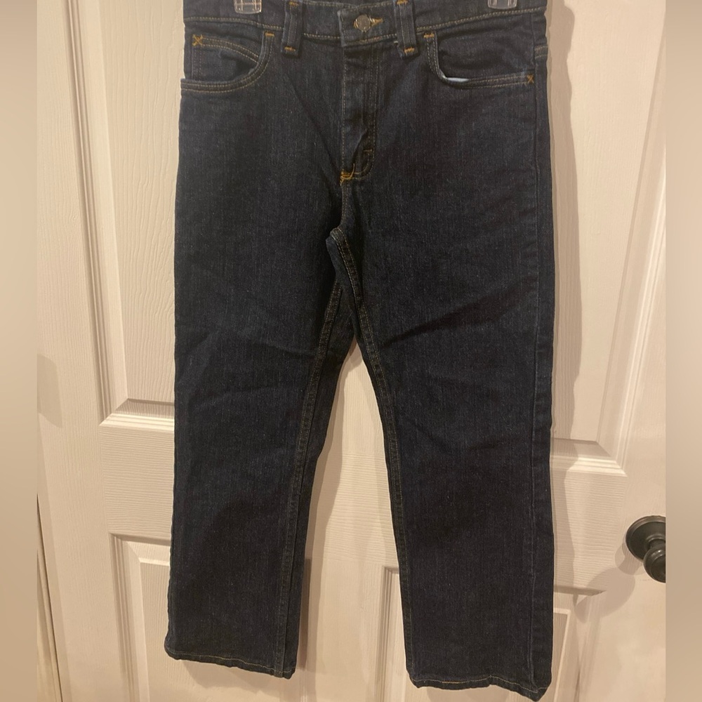 Wrangler Blue Jeans Denim Dark Wash Pants Youth Boys Size 12 Husky Adjustable